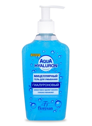 Флоресан AQUA HYALURON Гель для умывания мицеллярный,гиалуроновый,  250мл Ф-216