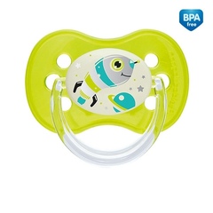 Соска-пустышка силиконовая симметричн. 6-18 мес. Космос (стандарт)