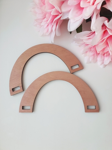 A set of handles for a bag (2pcs), semicircle 19x10 cm, 6 mm, tinted, Mocha color