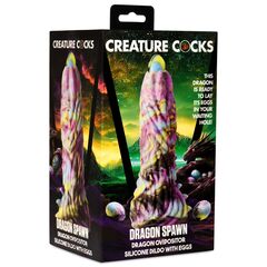 Фантазийный фаллоимитатор Dragon Spawn Dragon Ovipositor Silicone Dildo with Eggs - 18,5 см. - 