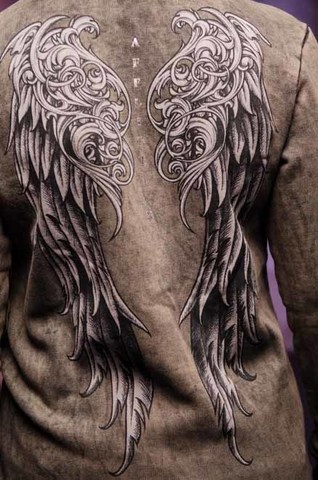 Affliction | Худи женское LOVINGTON AW21357 принт на спине крылья