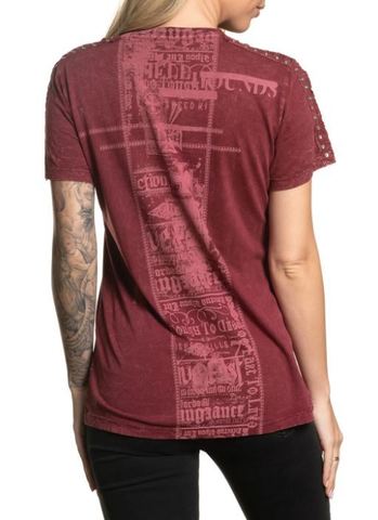 Affliction | Футболка женская DISTANT ANGEL AW23481 спина на модели