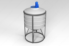 Емкость пищевая в обрешетке ЭкоПром ФМ с турбинной мешалкой 500 л. конусная (99x99x177см;белый) - арт.555710