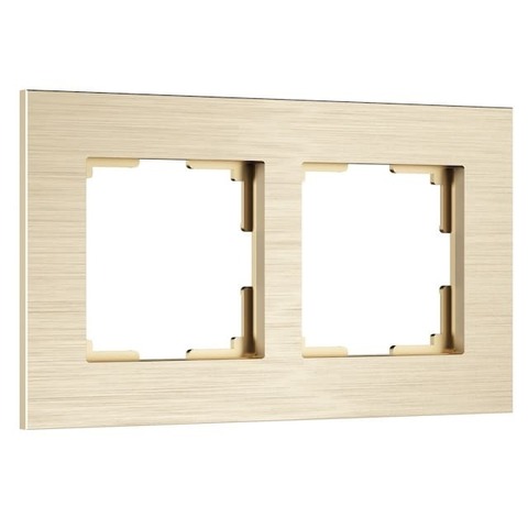 Рамка на 2 поста. Цвет Шампань. Werkel(Веркель). AluMax. a066334 / W0023511