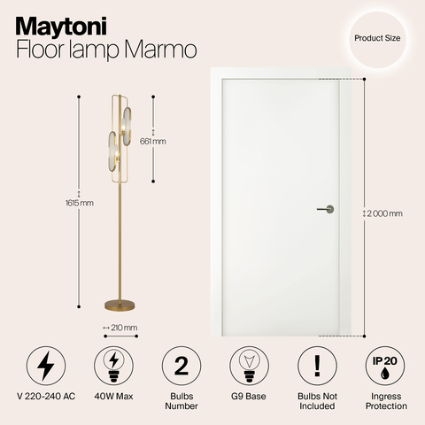 Напольный светильник Maytoni Marmo MOD099FL-02G
