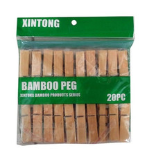 Набор бамбуковых бельевых прищепок Xintong 6 см, 20 шт