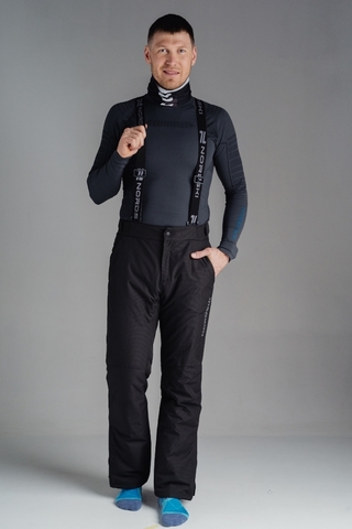 Премиальные теплые зимние брюки Nordski Mount Black мужские с высокой спинкой