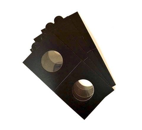 Комплект самоклеющихся холдеров для монет 50 шт. ∅29 мм (цвет чёрный)