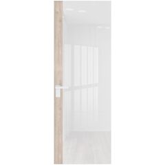 Алюминиевая дверь 6AGК кромка вайт остеклённая