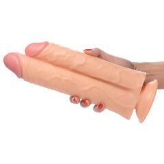 Телесный сдвоенный фаллоимитатор Double Stuffer 10