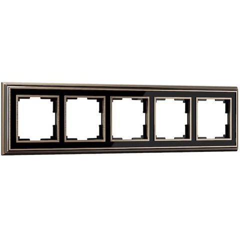 Рамка на 5 постов. Цвет Бронза/чёрный. Werkel(Веркель). Palacio. a037691 / WL17-Frame-05