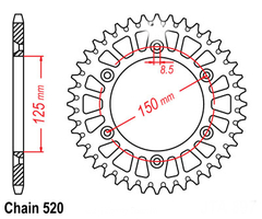 звезда ведомая KTM SX/EXC '90-25 // Husqvarna '14-250 // Gas-Gas '125-450