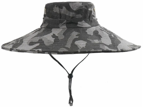 Картинка шляпа Skully Wear extra wide Brim grey camo - 14