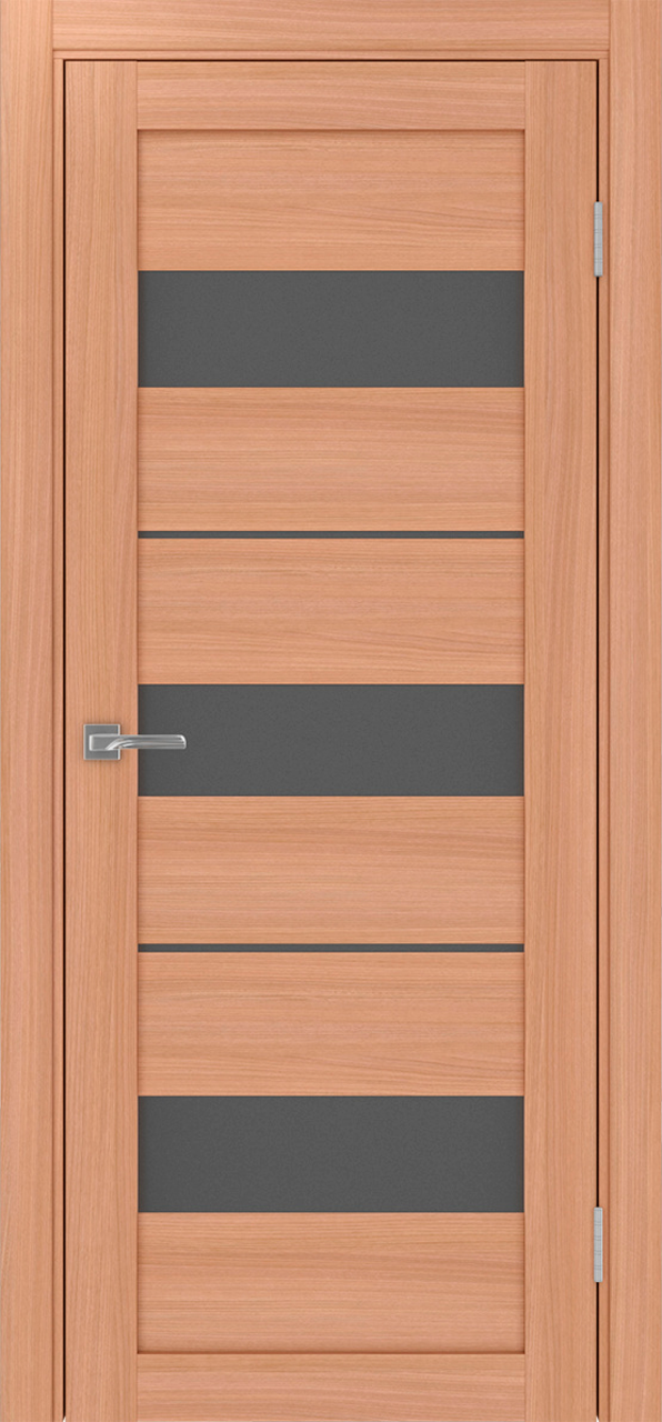 Дверь межкомнатная Оптима Порте Турин 526.122, цвет темный ясень, экошпон, стекло графит