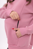 Утепленное худи для беременных и кормящих 14314 темно-розовый
