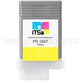 Совместимый картридж Canon PFI-106Y для Canon imagePROGRAF iPF6300, iPF6400, iPF6400S, iPF6400SE желтый (130 мл)