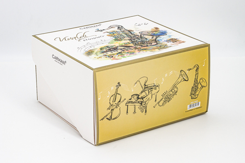 Кружка 380мл Carmani Лето A. Vivaldi белая с желтым кантом