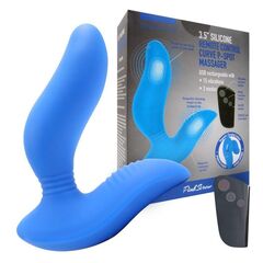 Синий вибромассажер простаты 3,5’’ Remote Control Curve P-spot Massager - 12 см. - 