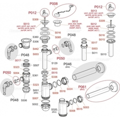 A41 Сифон для умывальника D40 с нержавеющей peшeткой D63