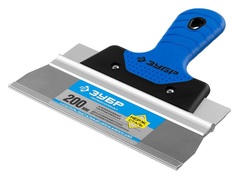 ЗУБР 200 мм, усиленная алюминиевая направляющая, двухкомпонентная ручка, нержавеющий, фасадный шпатель, Профессионал (10049-20)