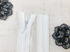 Молнии потайные на текстильной основе, 18 см, белый