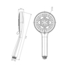 Lemark LM8154C Лейка душевая каруглая 3-функциональная ?11,1х24,3мм, пластик/хром, блистер