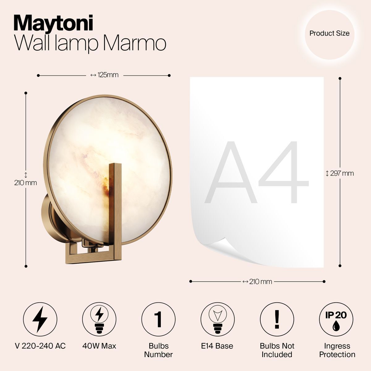 Бра Maytoni Marmo MOD099WL-01G2