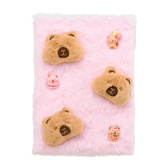 Блокнот Basir, формат А5, серия "Капибара", меховая обложка, 80 листов, размер 21*15 см