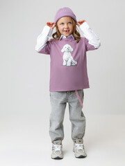 фуфайка  для девочки  КР 302882/лиловый 3220 к649