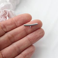 Трубочка с петелькой, спейсер, 20*3 мм, родий, П618