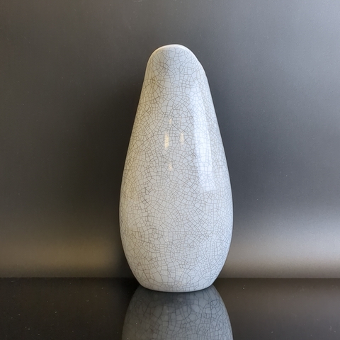 Редкая шикарная ваза для цветов с глазурью "Кракле", автор В.Л. Семенов, ЛФЗ, 19.5 см, винтаж времен СССР 1950-е гг