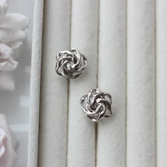 Швензы Плетёный узел 15 мм с английским замком, родий, Ш124