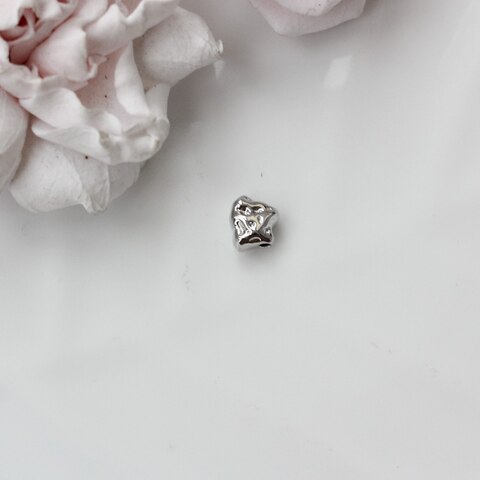 Бусина разделитель (спейсер) фриформ, 10*7 мм, родий, П088