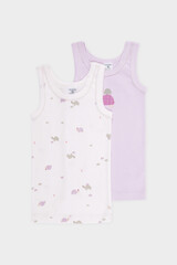 майка  для девочки  К 1181-2уп/нежная сирень,белая лилия,черепашата