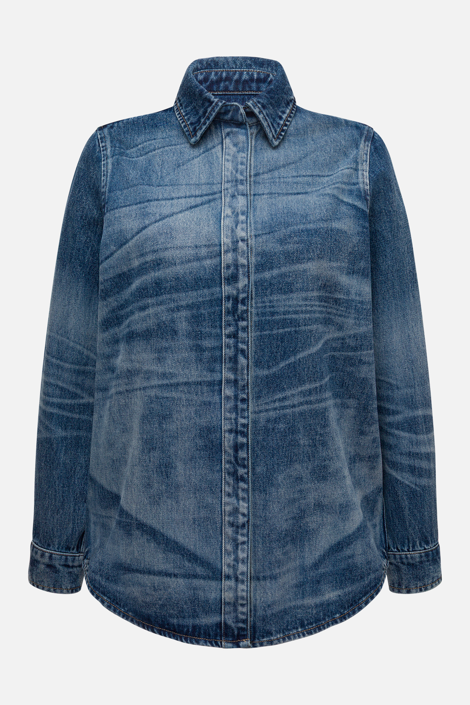 Джинсовая рубашка acid wash