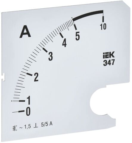 Шкала смен. для амперметра Э47 5/5А-1,5 96х96мм IEK