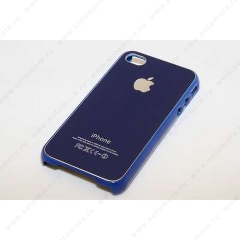 Накладка SGP металлическая для iPhone 4s/ 4 синяя