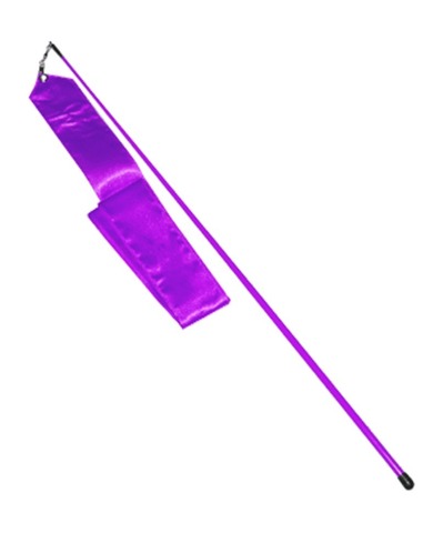 Лента гимн. 6м. палочка 56см. Цвет фиолетовый однотонный, палочка цвета ленточки (АВ228)