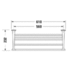 Duravit Starck T Полочка для полотенец 610x232мм настенная цвет черный матовый 99444600