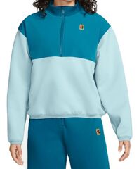 Женская теннисная толстовка Nike Court Dri-Fit Heritage 1/2-Zip Tennis Jacket - ocean bliss/green abyss