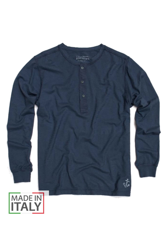 Лонгслив Bowery NYC однотонный Henley Slub Ink