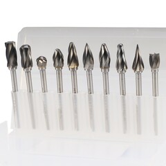 Набор бор-фрез твердосплавных 10шт HM S=3мм D=6мм ALU H-Tools 116003-6AHT