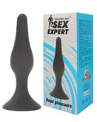 Чёрная анальная пробка Sex Expert - 13 см. - 