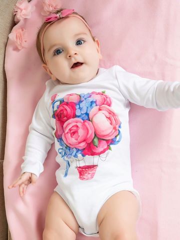 Боди авторский принт "Полет цветов"