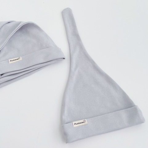 Шапочка для новорожденного "Серый туман"