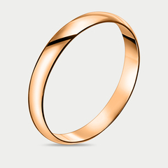 Кольцо обручальное универсальное из розового золота 585 пробы без вставки (арт. Т10001012)