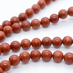 Яшма красная бусины, диаметр 6,4-6,6 мм, цена за 28-29 шт (1/2 нити)