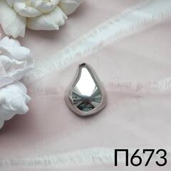 Подвеска в форме капли 29*22 мм, родий П501