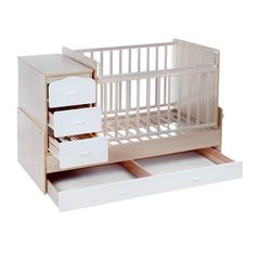 Кровать детская СКВ-9 Птички, опуск.бок.,маятник,4 ящика, (бежевый-белый)