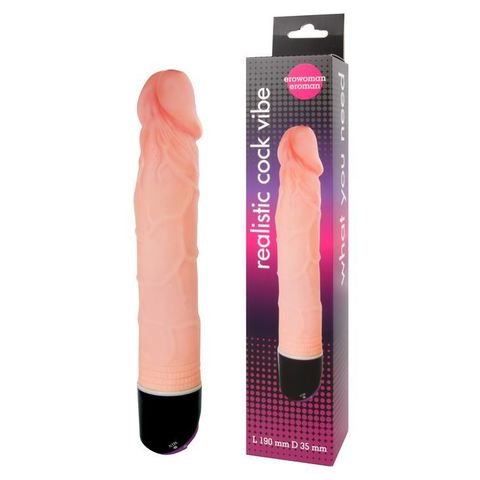 Реалистичный фаллоимитатор с ротацией Realistic Cock Vibe - 23,5 см. - Erowoman-Eroman EROWOMAN-EROMAN EE-10061